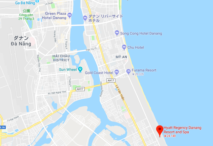 ハイアットリージェンシー ダナン リゾート アンド スパの場所の地図
